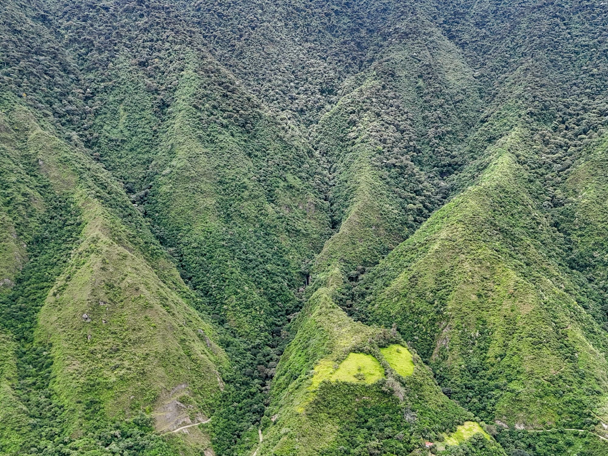 Waterfalls near Quito in a cloud forest setting